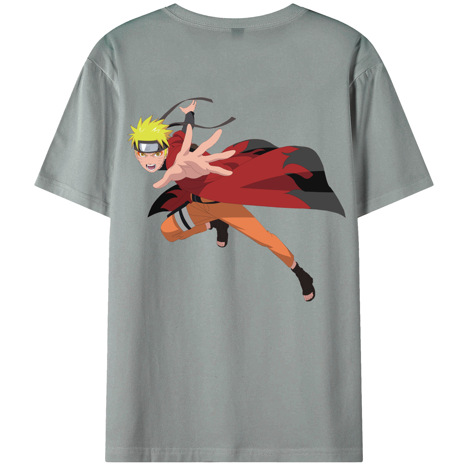 （画像用） NARUTO -ナルト- うずまき ナルト Uzumaki Naruto 綿100％ メンズ半袖Tシャツ（バックプリント） 通気性